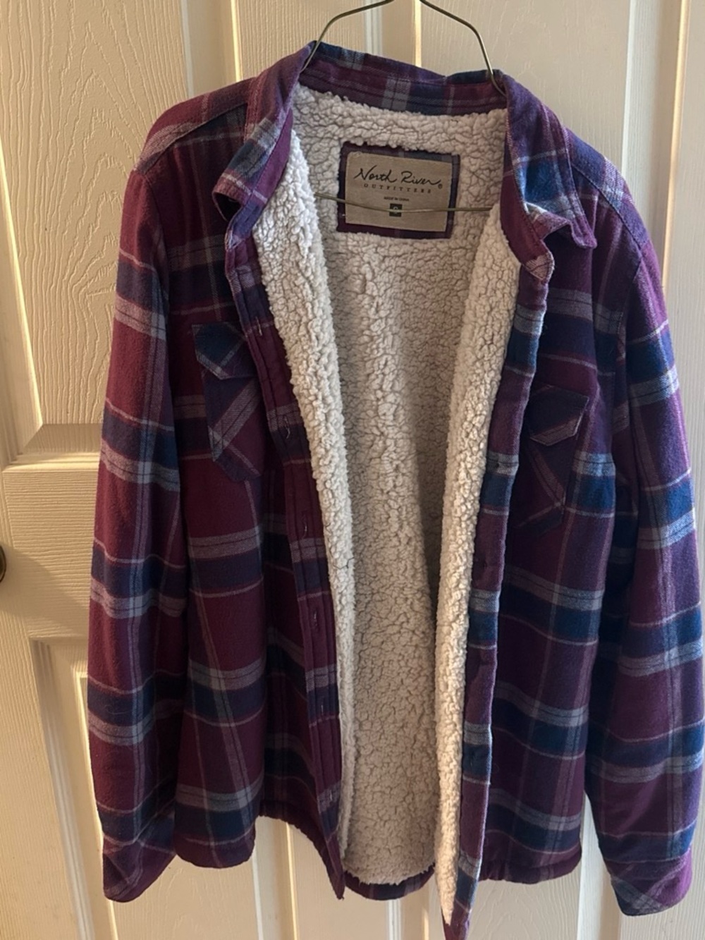 North River Purple Plaid Sherpa-Lined Women's Jacket
